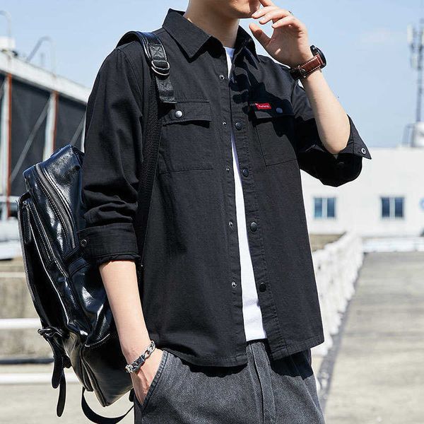 men's casual shirts shirt korean fashion handsome autumn long-sleeved coa 2lkd, White;black
men's casual shirts shirt korean fashion handsome autumn long-sleeved coa 2lkd, White;black