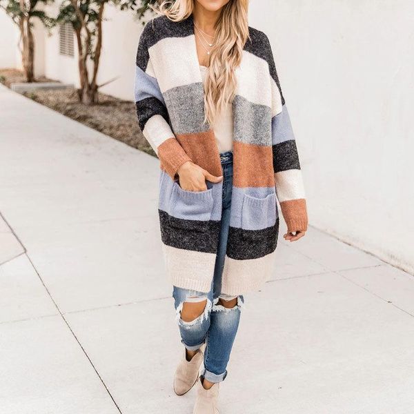women's knits & tees fashion stripe knitted sweater autumn elegant office ladies cardigan color contrast long sleeve casual slim knitwe, White
women's knits & tees fashion stripe knitted sweater autumn elegant office ladies cardigan color contrast long sleeve casual slim knitwe, White