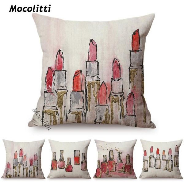 cushion/decorative pillow 45*45cm european style fashion lipstick hand painted perfume bottles sofa cushion cover home decorative square thr
cushion/decorative pillow 45*45cm european style fashion lipstick hand painted perfume bottles sofa cushion cover home decorative square thr