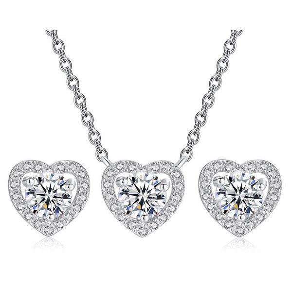 earrings & necklace silver color bridal wedding jewelry sets for women girls shiny crystal paved cz heart pendant stud accessories
earrings & necklace silver color bridal wedding jewelry sets for women girls shiny crystal paved cz heart pendant stud accessories