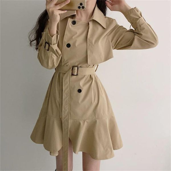 women's trench coats stylish mid-length women double breasted 2021 sashes ol elegant chic slim autumn work wear windbreaker, Tan;black
women's trench coats stylish mid-length women double breasted 2021 sashes ol elegant chic slim autumn work wear windbreaker, Tan;black