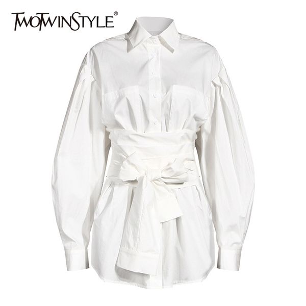 white bowknot shirt for women lapel lantern sleeve bandage high waist casual blouse female autumn 210524, Black;gray
white bowknot shirt for women lapel lantern sleeve bandage high waist casual blouse female autumn 210524, Black;gray