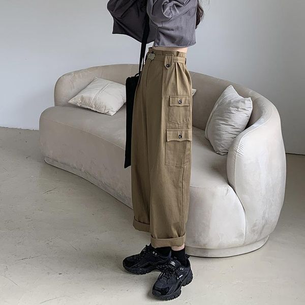 women's pants & capris women loose high jogger punk ins trousers drop pockets wide overalls waist straight casual, Black;white
women's pants & capris women loose high jogger punk ins trousers drop pockets wide overalls waist straight casual, Black;white