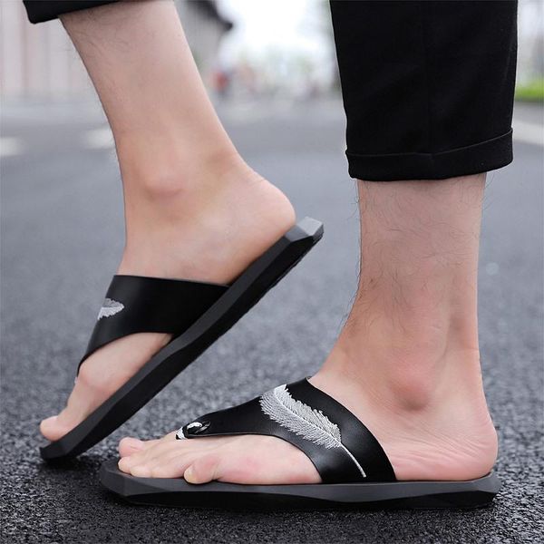 slippers thick soled beach fashion flip flops for men leisure concise pu outside metal decoration platform graffti summer shoes, Black
slippers thick soled beach fashion flip flops for men leisure concise pu outside metal decoration platform graffti summer shoes, Black