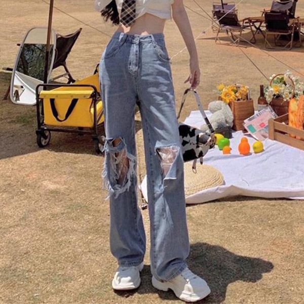 women's jeans women hole baggy autumn straight leg ripped pants fashion loose high streetwear female waist boyfriend trousers, Blue
women's jeans women hole baggy autumn straight leg ripped pants fashion loose high streetwear female waist boyfriend trousers, Blue
