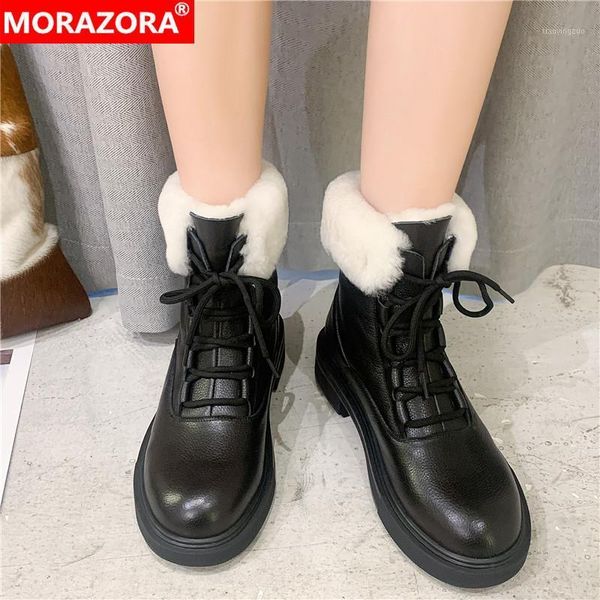 boots morazora genuine leather snow plush warm winter lace up short platform ankle female shoes1, Black
boots morazora genuine leather snow plush warm winter lace up short platform ankle female shoes1, Black