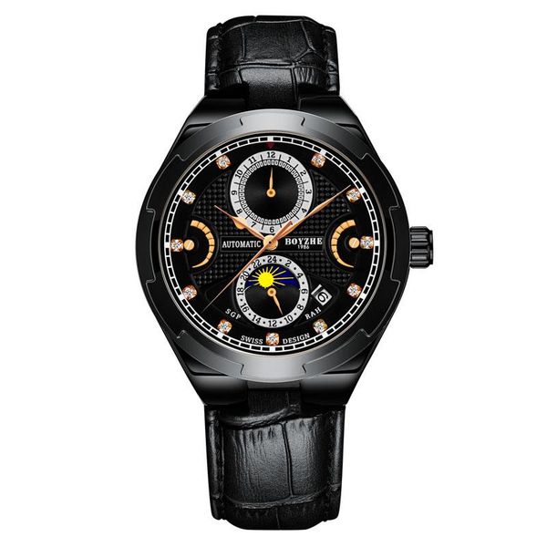 wristwatches boyzhe 40mm men watch automatic mechanical male multifunction watches waterproof hollow clock calendar moon phase 24 hours, Slivery;brown
wristwatches boyzhe 40mm men watch automatic mechanical male multifunction watches waterproof hollow clock calendar moon phase 24 hours, Slivery;brown