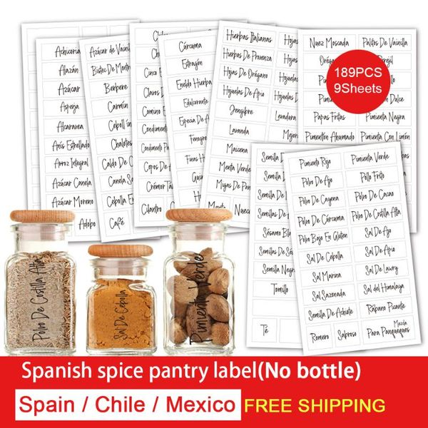 wall stickers 189pcs spanish spice labels printed waterproof resistant self adhesive transparent pantry food sticker kitchen jar 
wall stickers 189pcs spanish spice labels printed waterproof resistant self adhesive transparent pantry food sticker kitchen jar