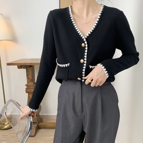 sweaters Short Male Women Single-Breasted Blusas Fine Cardigans Lady Knit Pockets Cut Tees Enclave Top Temperament, White;black
sweaters Short Male Women Single-Breasted Blusas Fine Cardigans Lady Knit Pockets Cut Tees Enclave Top Temperament, White;black