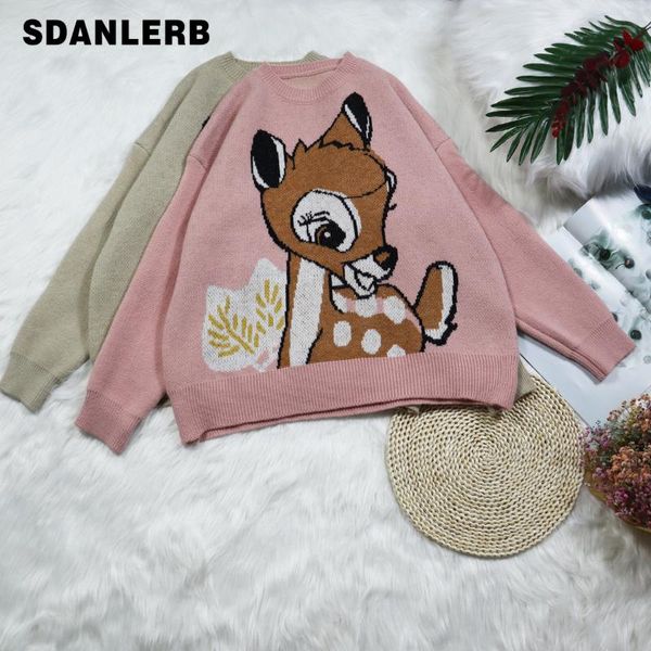 women's sweaters cartoon printed sweater for women 2021 autumn and winter loose idle style knitwear long sleeve fashion pullover, White;black
women's sweaters cartoon printed sweater for women 2021 autumn and winter loose idle style knitwear long sleeve fashion pullover, White;black