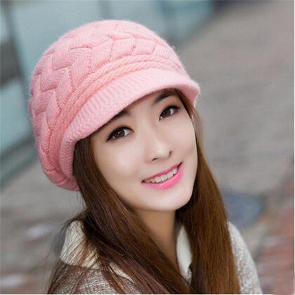 outdoor hats women's winter warm knitted hat hair double layer plus velvet cap visor beanies for women casual gorras, Black;white
outdoor hats women's winter warm knitted hat hair double layer plus velvet cap visor beanies for women casual gorras, Black;white