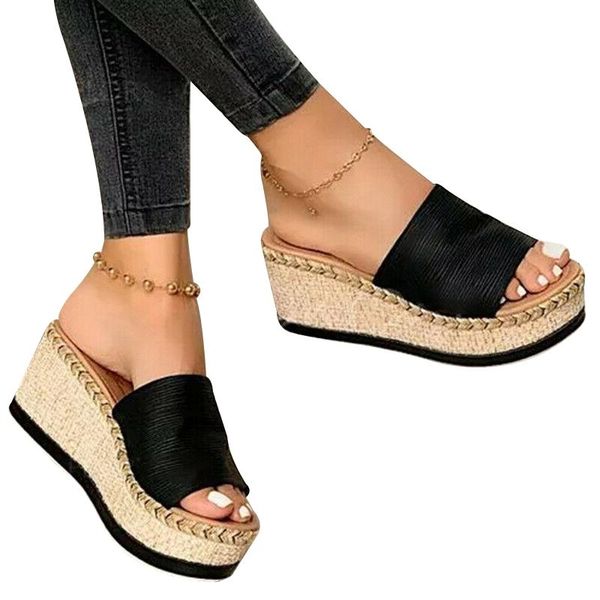 women sandals fashion wedges platform sandal open toe thick soft sole summer beach slippers shoes sandalias mujer, Black
women sandals fashion wedges platform sandal open toe thick soft sole summer beach slippers shoes sandalias mujer, Black
