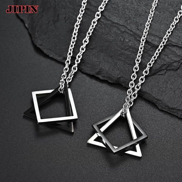 pendant necklaces geometry interlocking square triangle male for men stainless steel modern fashion stacking streetwear necklace b01297, Silver
pendant necklaces geometry interlocking square triangle male for men stainless steel modern fashion stacking streetwear necklace b01297, Silver