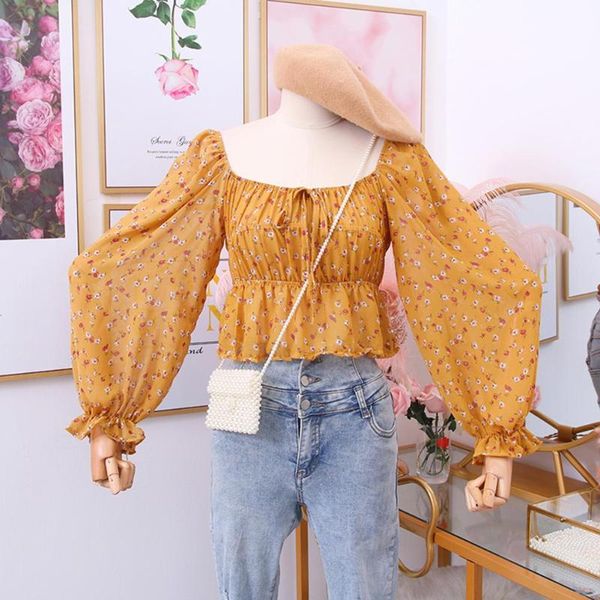 sweet women t-shirts autumn square neck puff sleeve floral print crop blouse shirt women's clothing 2021 t-shirt, White
sweet women t-shirts autumn square neck puff sleeve floral print crop blouse shirt women's clothing 2021 t-shirt, White