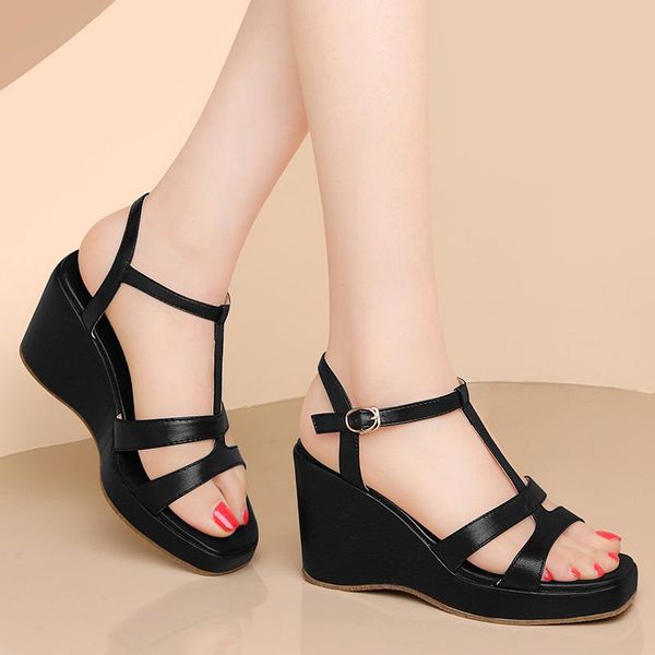 sandals peep toe back empty low solid color black wedges 8cm high heel summer shoes woman
sandals peep toe back empty low solid color black wedges 8cm high heel summer shoes woman