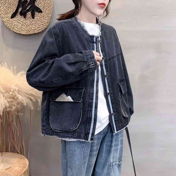 jacket korean solid color "casual loose blue female long vintage sleeve denim jackets, Black;brown
jacket korean solid color "casual loose blue female long vintage sleeve denim jackets, Black;brown