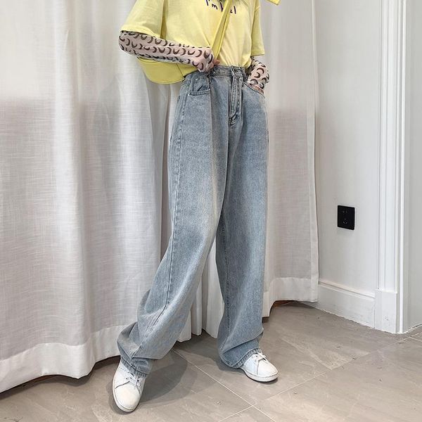 women's jeans 2021 autumn women pockets high waist pants streetwear straight denim cotton cargo fashion causal loose trousers e399, Blue
women's jeans 2021 autumn women pockets high waist pants streetwear straight denim cotton cargo fashion causal loose trousers e399, Blue