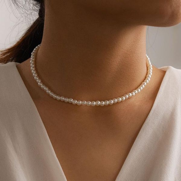 chokers 2021 elegant big white imitation pearl beads choker chain short necklace for women girls wedding bride jewelry, Golden;silver
chokers 2021 elegant big white imitation pearl beads choker chain short necklace for women girls wedding bride jewelry, Golden;silver