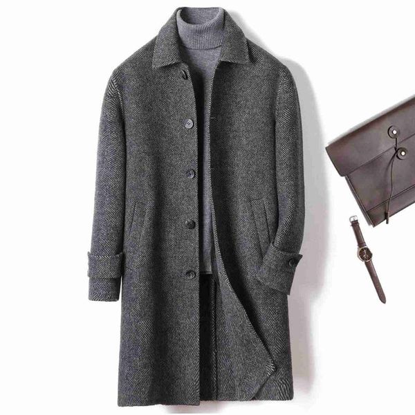 men's wool & blends autumn 2022 winter fashion men coat casual warm woolen coats mid-length jacket single breasted overcoat b441, Black
men's wool & blends autumn 2022 winter fashion men coat casual warm woolen coats mid-length jacket single breasted overcoat b441, Black