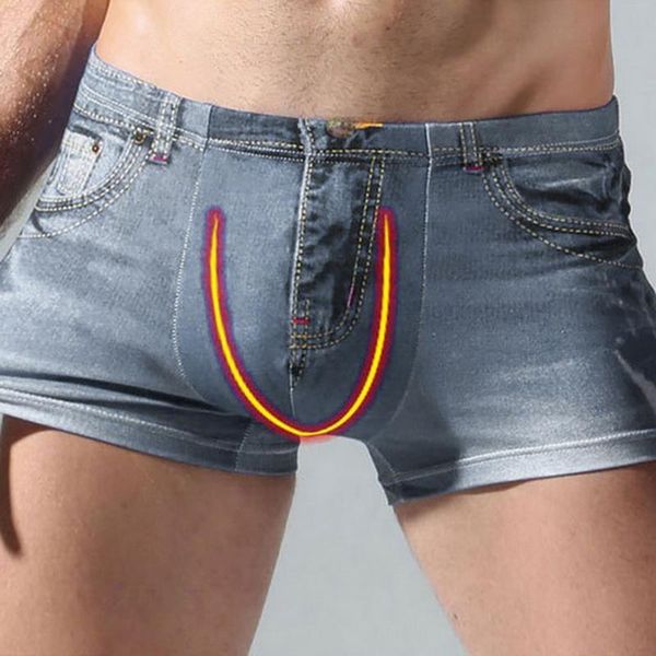 Underpants Explosive Style Men's Fashion Personality Denim Printed Cotton Underwear Sexy Boxer High-quality Comfortable L8ZX, Black;white 
Underpants Explosive Style Men's Fashion Personality Denim Printed Cotton Underwear Sexy Boxer High-quality Comfortable L8ZX, Black;white