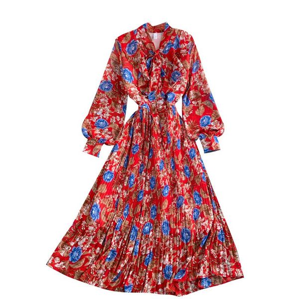 casual dresses spring autumn women bow v-neck lantern sleeve slim long dress sweet floral pleated hem chiffon vacation, Black;gray
casual dresses spring autumn women bow v-neck lantern sleeve slim long dress sweet floral pleated hem chiffon vacation, Black;gray
