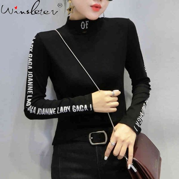 women's t-shirt fall winter korean style tshirt fashion mock neck letter long sleeve brushed cotton ropa mujer tees t00517a a, White
women's t-shirt fall winter korean style tshirt fashion mock neck letter long sleeve brushed cotton ropa mujer tees t00517a a, White