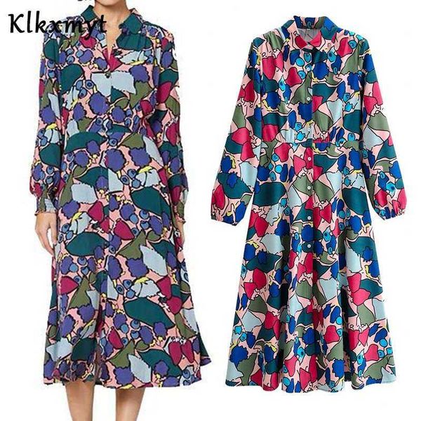 klkxmyt za dress women autumn chic fashion print vintage long sleeve button-up maxi dresses female party vestidos mujer 210527, Black;gray
klkxmyt za dress women autumn chic fashion print vintage long sleeve button-up maxi dresses female party vestidos mujer 210527, Black;gray