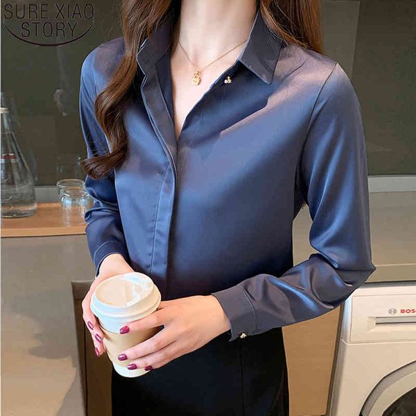 long sleeve silk shirt office lady turn-down collar autumn satin blouse women elegant ladies blusas 10618 210417, White
long sleeve silk shirt office lady turn-down collar autumn satin blouse women elegant ladies blusas 10618 210417, White