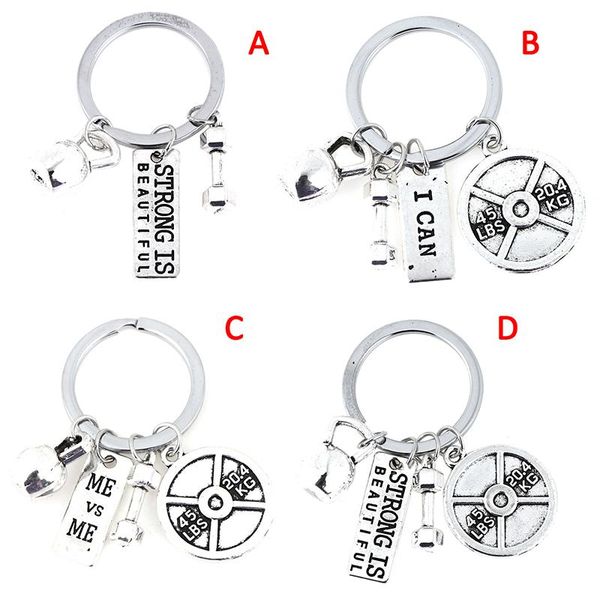 keychains 1pc strength sports barbell dumbbell charm weight fitness with words gym crossfit keyring keychain gifts for man, Silver
keychains 1pc strength sports barbell dumbbell charm weight fitness with words gym crossfit keyring keychain gifts for man, Silver