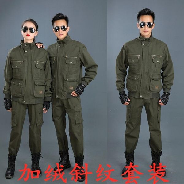 men's tracksuits plush training suit, military green special soldier's protective labor protection winter work wear, Gray
men's tracksuits plush training suit, military green special soldier's protective labor protection winter work wear, Gray