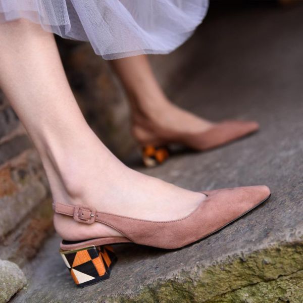 dress shoes artmu original thick heels women sandals pointed toe genuine leather summer sheepskin middle handmade, Black
dress shoes artmu original thick heels women sandals pointed toe genuine leather summer sheepskin middle handmade, Black