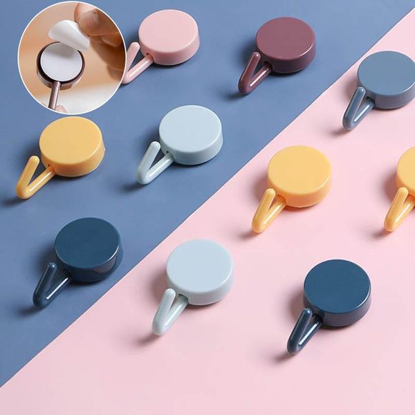 hooks & rails 10pcs solid color punching door self adhesive hook without trace nail small clothes mounted wall
hooks & rails 10pcs solid color punching door self adhesive hook without trace nail small clothes mounted wall
