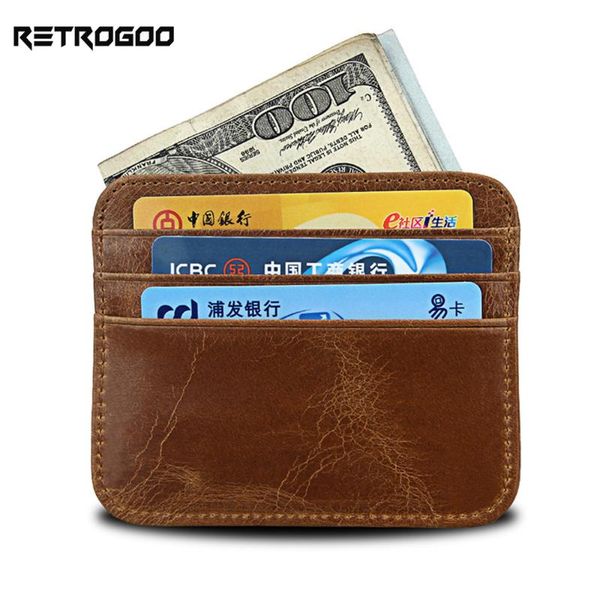 card holders retrogoo men leather holder wallet crazy horse slim fashion purse id cowhide wallets, Brown;gray
card holders retrogoo men leather holder wallet crazy horse slim fashion purse id cowhide wallets, Brown;gray