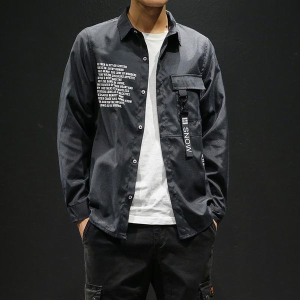 letter print shirts for men casual japanese long sleeve shirt large pocket decoration solid male hop streetwear size -5xl men's, White;black
letter print shirts for men casual japanese long sleeve shirt large pocket decoration solid male hop streetwear size -5xl men's, White;black
