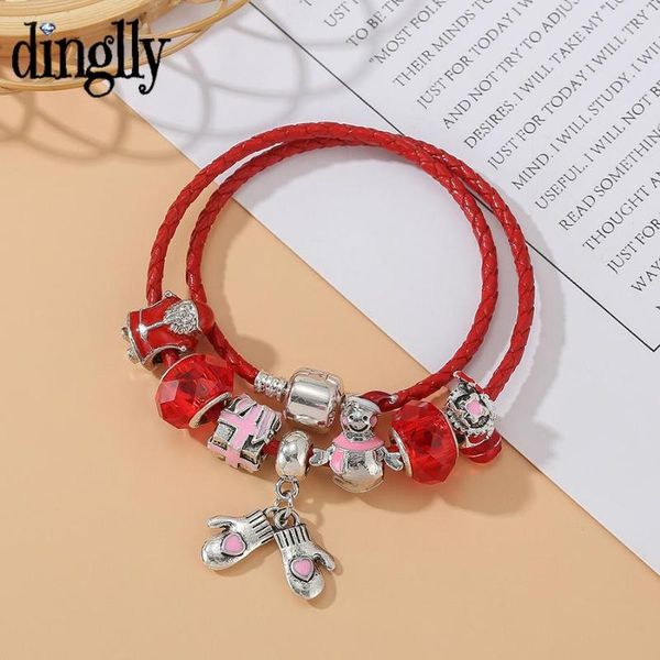 charm bracelets dinglly glove pendant snowman red leather for women santa claus socks crystal beads double circle bracelet gift, Golden;silver
charm bracelets dinglly glove pendant snowman red leather for women santa claus socks crystal beads double circle bracelet gift, Golden;silver