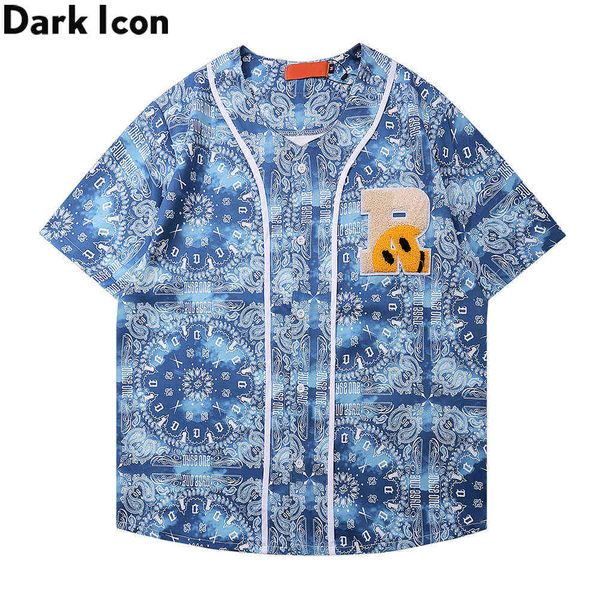 bandana embroidery baseball shirt men single breast street men's shirts streetwear clothing 210603, White;black
bandana embroidery baseball shirt men single breast street men's shirts streetwear clothing 210603, White;black