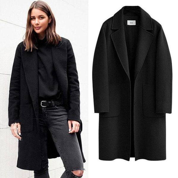 women's wool & blends large size 5xl autumn winter casaco feminino double-sided trench coat woolen mid-long loose female c146, Black
women's wool & blends large size 5xl autumn winter casaco feminino double-sided trench coat woolen mid-long loose female c146, Black