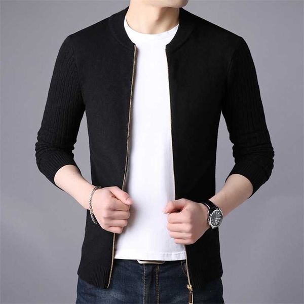 men's sweater men casual cardigan for man solid zipper brand clothes slim fit mens sweaters masculino plus size 3xl 211018, White;black
men's sweater men casual cardigan for man solid zipper brand clothes slim fit mens sweaters masculino plus size 3xl 211018, White;black