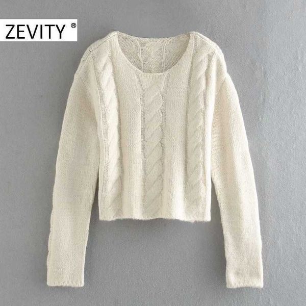 zevity women fashion solid color twist casual knitting sweater chic female long sleeve streetwear knitted pullover s404 210603, White;black 
zevity women fashion solid color twist casual knitting sweater chic female long sleeve streetwear knitted pullover s404 210603, White;black