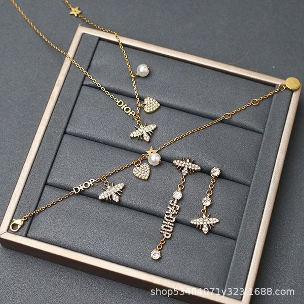 special offer 2021 luxury designer jewelry new bee letter necklace bracelet women's net red style tassel with earrings, Silver
special offer 2021 luxury designer jewelry new bee letter necklace bracelet women's net red style tassel with earrings, Silver