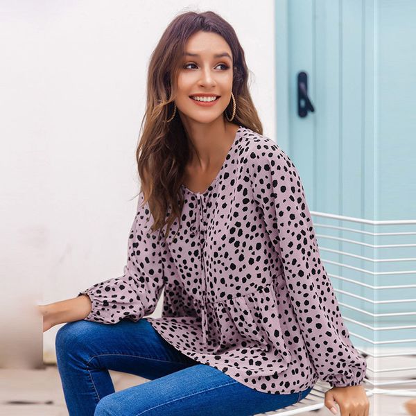 women's fashion o neck lace up polka dot long sleeve ladies new spring summer oversized chic blouses for all match 210413, White
women's fashion o neck lace up polka dot long sleeve ladies new spring summer oversized chic blouses for all match 210413, White