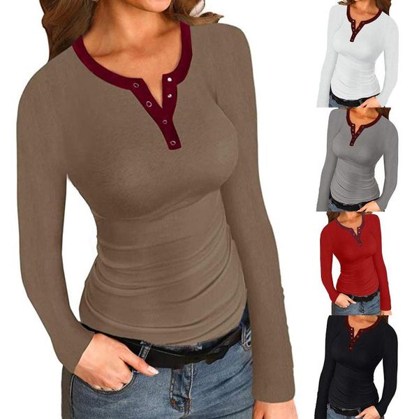 women's t-shirt women stylish solid color long sleeve round neck slim bottoming blouse top, White
women's t-shirt women stylish solid color long sleeve round neck slim bottoming blouse top, White