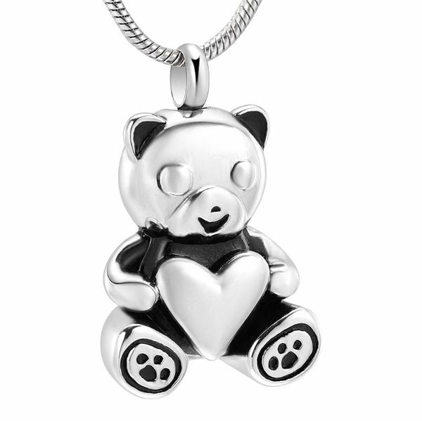 pendant necklaces ijd10070 pet memoria jewelry for ashes - bear hold heart stainless steel keepsake urn women men cremation necklace, Silver
pendant necklaces ijd10070 pet memoria jewelry for ashes - bear hold heart stainless steel keepsake urn women men cremation necklace, Silver