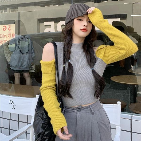 women's sweaters off shoulder slim crop spring autumn clothing fashion brand hollow out pullovers female korean style, White;black
women's sweaters off shoulder slim crop spring autumn clothing fashion brand hollow out pullovers female korean style, White;black