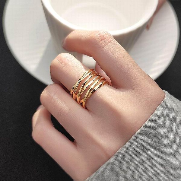 cluster rings fashion metallic multilayers criss wide for women etrendy personality jewelry open ring, Golden;silver
cluster rings fashion metallic multilayers criss wide for women etrendy personality jewelry open ring, Golden;silver