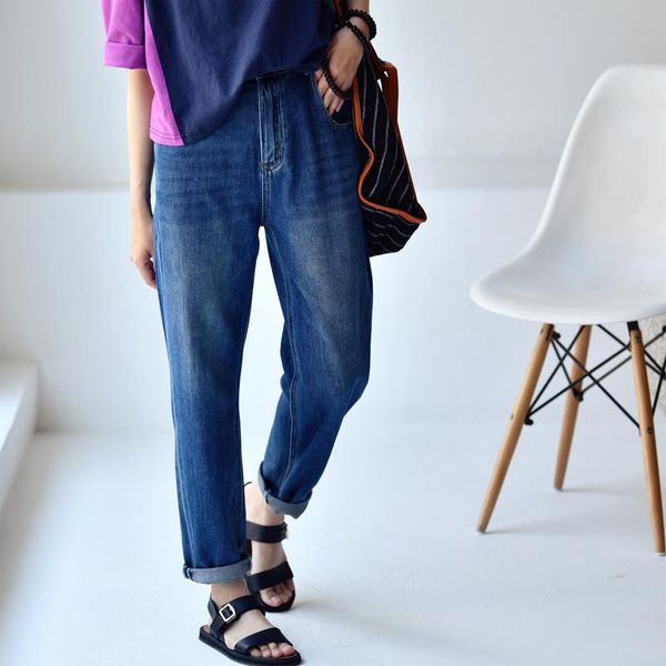 women's jeans micoco n6198c korean fashion washed white casual loose comfortable high waist cone trousers, Blue
women's jeans micoco n6198c korean fashion washed white casual loose comfortable high waist cone trousers, Blue