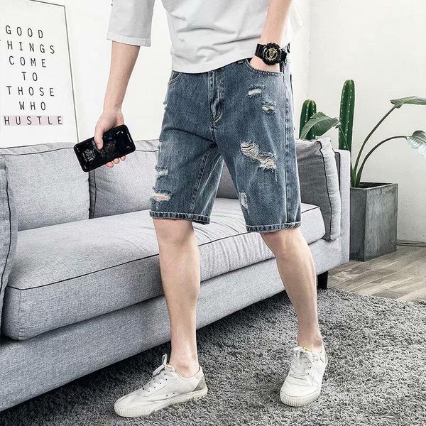 men's jeans denim shorts, Blue