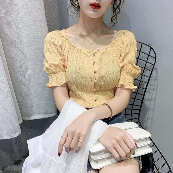Women's Blouses & Shirts Blouse Women Puff Sleeve Short Chiffon Shirt Woman Square-Neck Top For Blusas Ropa De Mujer, White
Women's Blouses & Shirts Blouse Women Puff Sleeve Short Chiffon Shirt Woman Square-Neck Top For Blusas Ropa De Mujer, White