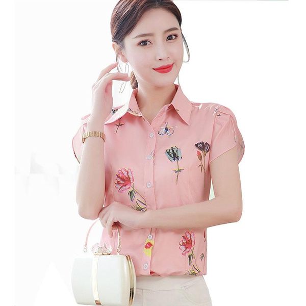 women blouses lapel office shirt chiffon blouse floral print short sleeve work slim shirts casual sweet mujer blusas women's &, White
women blouses lapel office shirt chiffon blouse floral print short sleeve work slim shirts casual sweet mujer blusas women's &, White