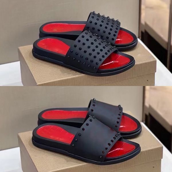 men rivets slippers red bottoms spikes ladies beach slipper tide male home luxury designer sandals non-slip leather mens casual shoes no300, Black
men rivets slippers red bottoms spikes ladies beach slipper tide male home luxury designer sandals non-slip leather mens casual shoes no300, Black